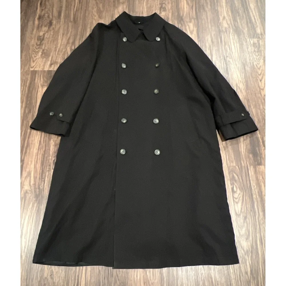 Ralph Lauren men's size 44R Long coat Black Removable liner Without Belt